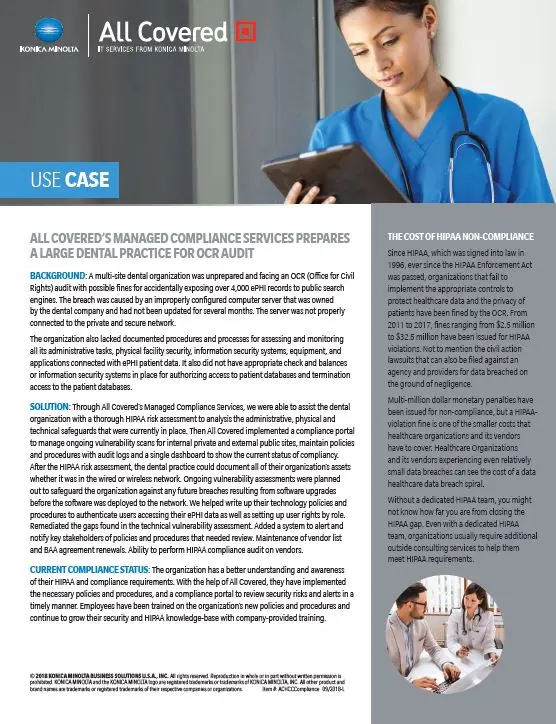 All Covered, HIPAA, Case Study, Konica-Minolta, Berks Copy Tech