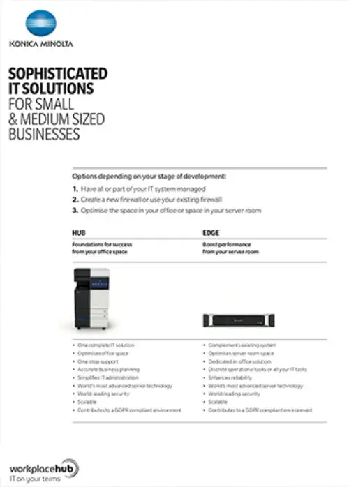 Hub, Vs, Edge, Comparison Brochure, Konica-Minolta, Berks Copy Tech