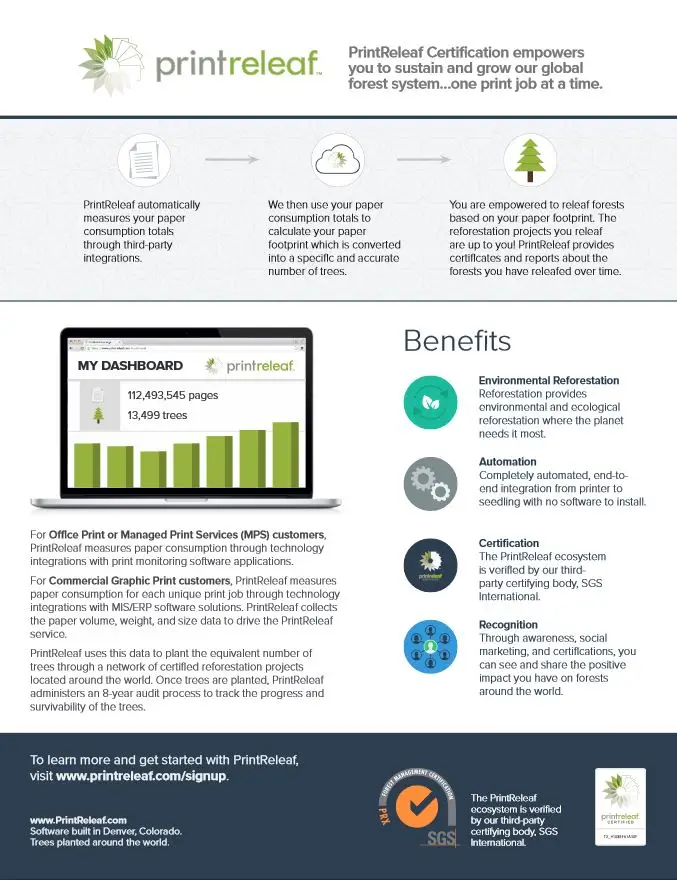 One Page Summary Flyer, PrintReleaf, Berks Copy Tech