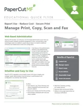 Papercut, Mf, Education Flyer, Berks Copy Tech