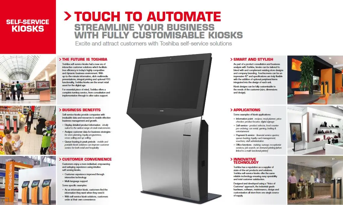 Self Service Kiosks, Retail, Digital Signage, Toshiba, Berks Copy Tech